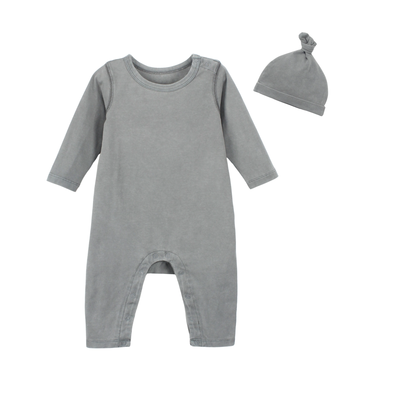 Natural dye organic cotton newborn romper and beanie set